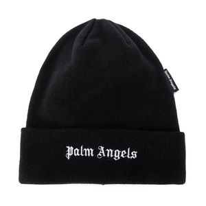 Palm angels logo-embroidered beanie